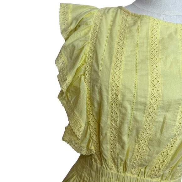 Bekah Cotton Lace Chelsea & Violet yellow Short Sleeve Dress, Cap Sleeve… - Picture 5 of 6